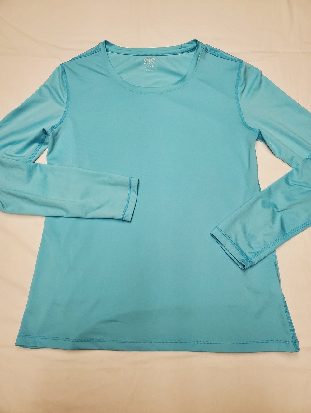 Athletic Works Aqua Blue Long Sleeve Performance Active Top Size S Athleisure